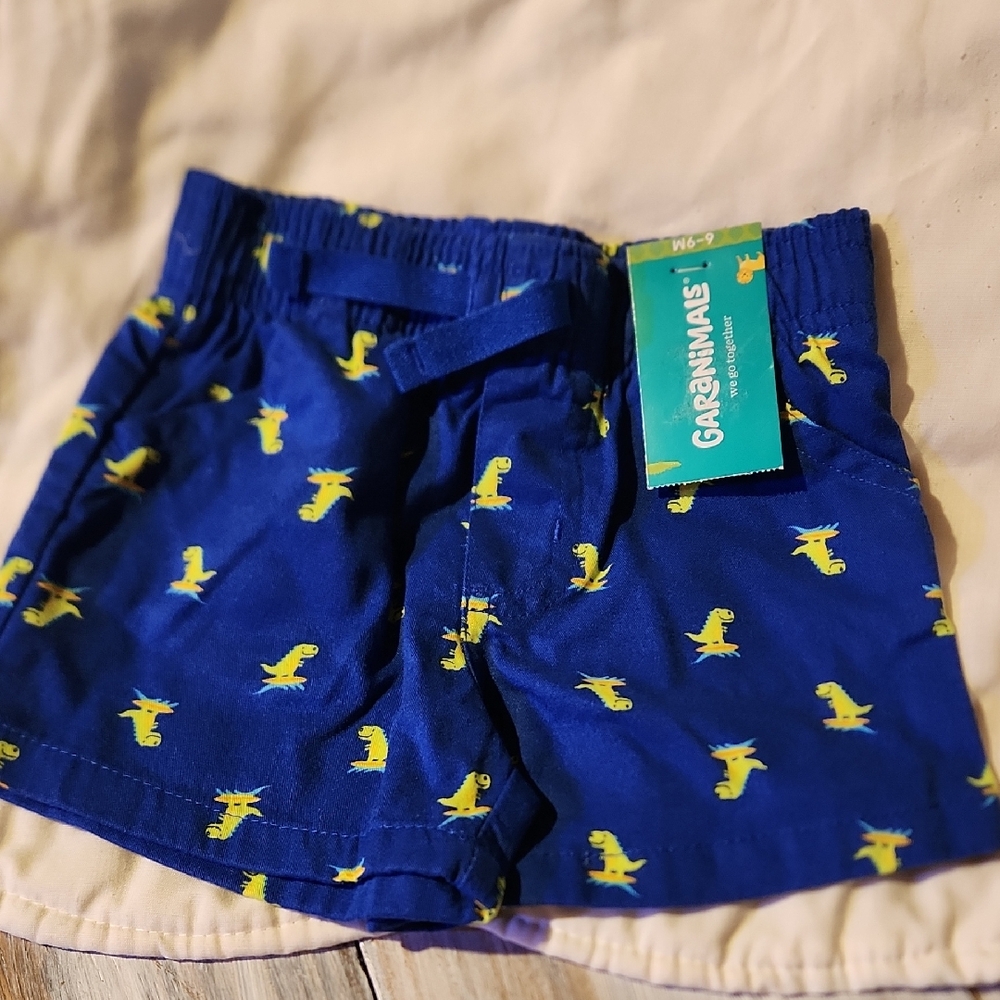 Garanimals Navy Shorts with Yellow Dinosaur Design